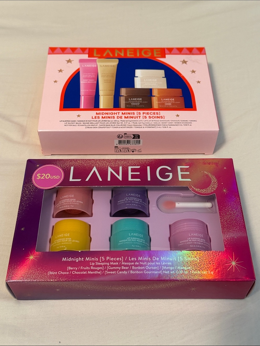 LANEIGE Lip Sleeping Mask Balm Minis Gift Set - Lot of 2